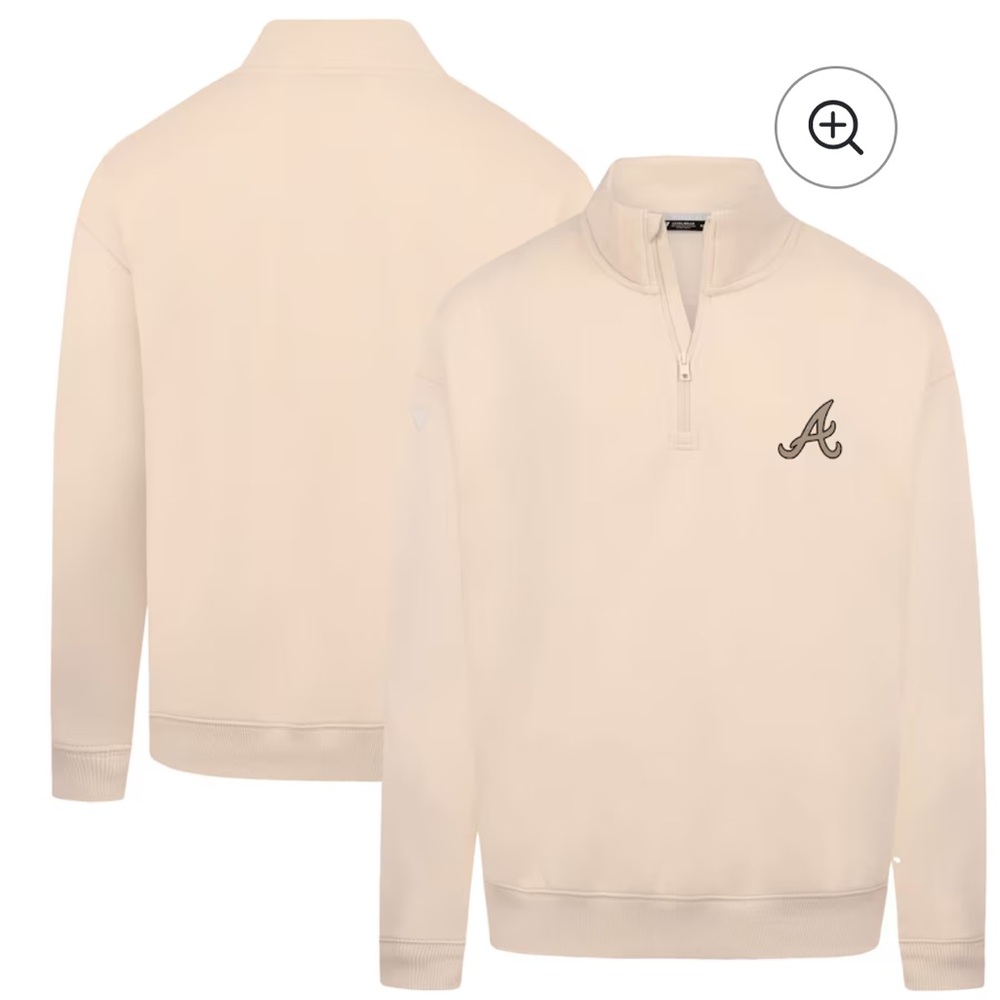 Men's Atlanta Braves Levelwear Khaki Murray Quarter-Zip Sweatshirt